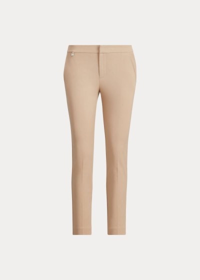 Pantalones Ralph Lauren Mujer Marrom - Cotton Twill Skinny - KIPND8429